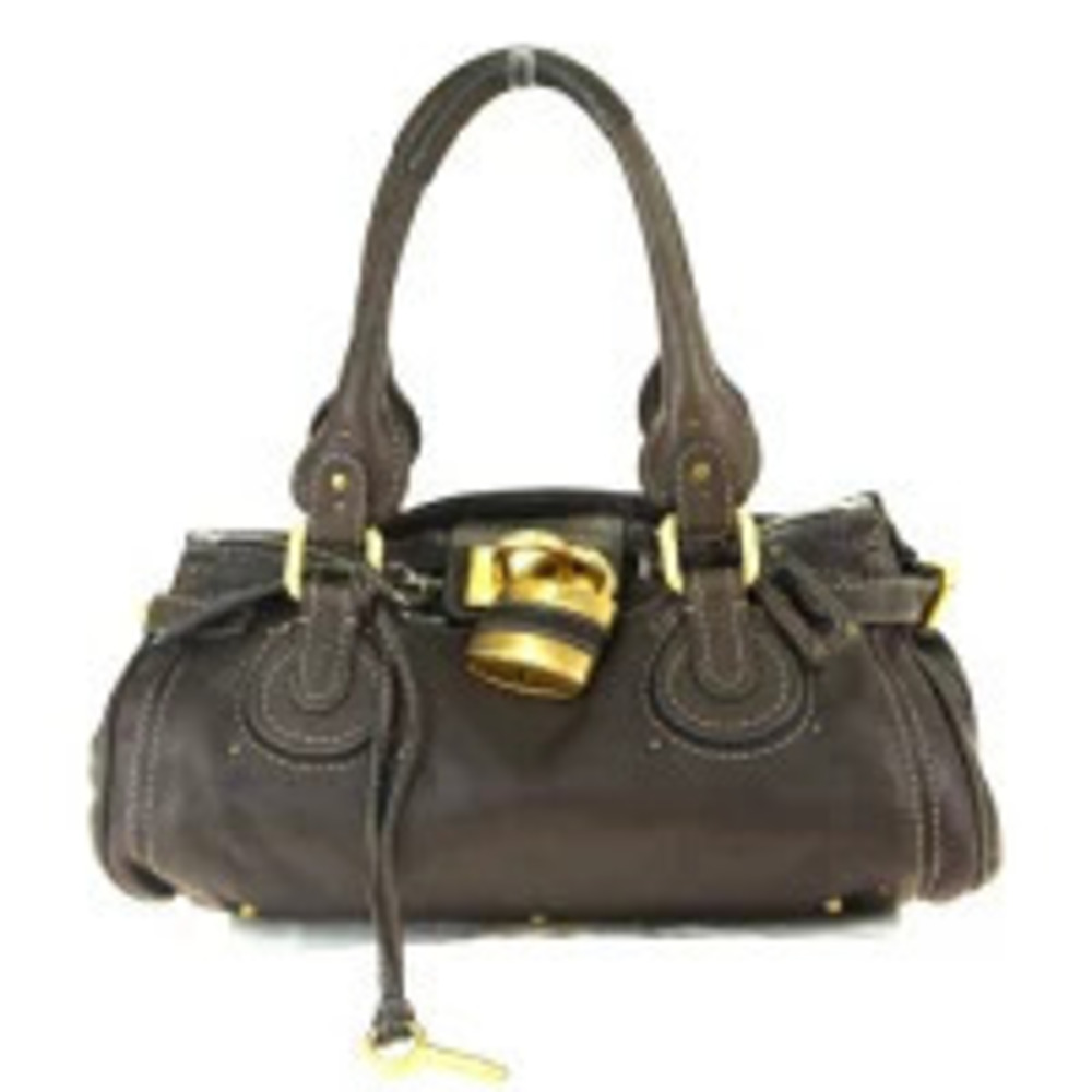 Chloe Paddington Shoulder Bag Handbag Brown Leather Padlock